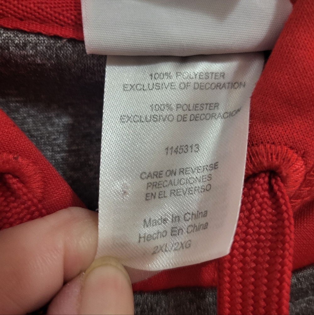 NHL Chicago Blackhawks Hoodie Men's 2XL Red/Gray Embroidered Hooded Sweatshirt - Picture 9 of 10